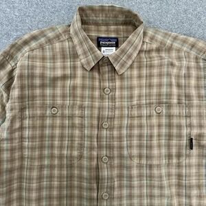 Patagonia Shirt Mens XS Brown Plaid Organic Cotton Button Up Long Sleeve Casual